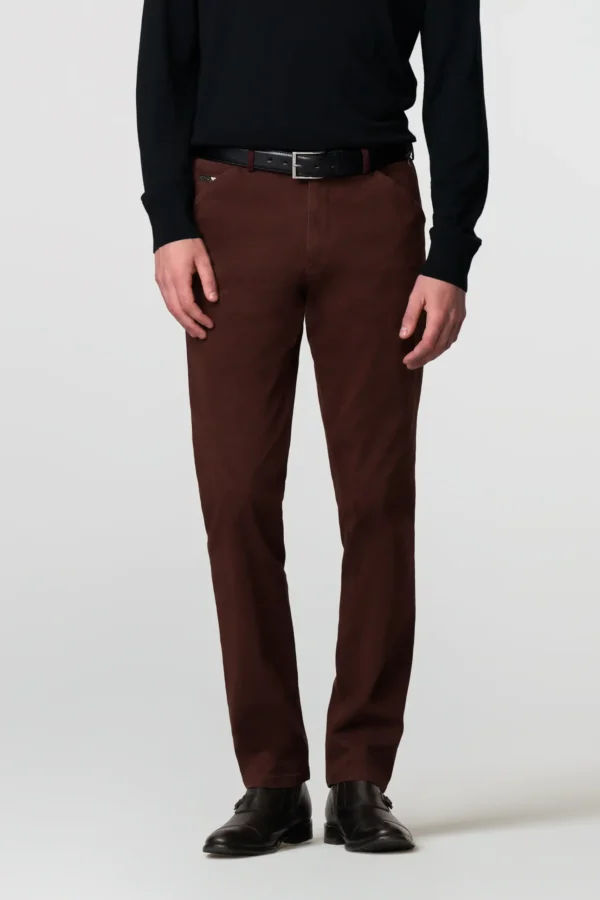 Meyer Fine Micro Burgundy Autumn Trouser. Chicago Style