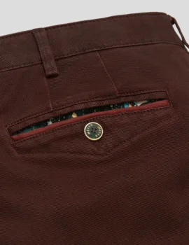 Meyer Fine Micro Burgundy Autumn Trouser. Chicago Style
